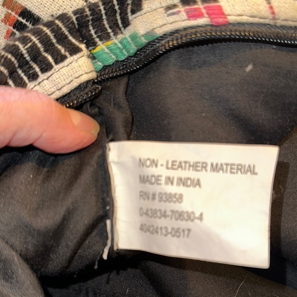 Patterned Tote Bag with Black and Yellow Accents Made In India - Picture 7 of 7